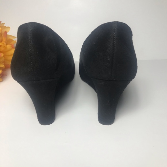 Dexter black suede wedges size 7 - Picture 6 of 8